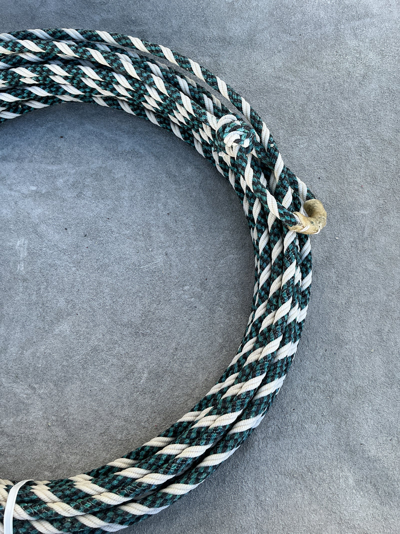 5/16" 60' Waxed Cotton - Teal , Black & White