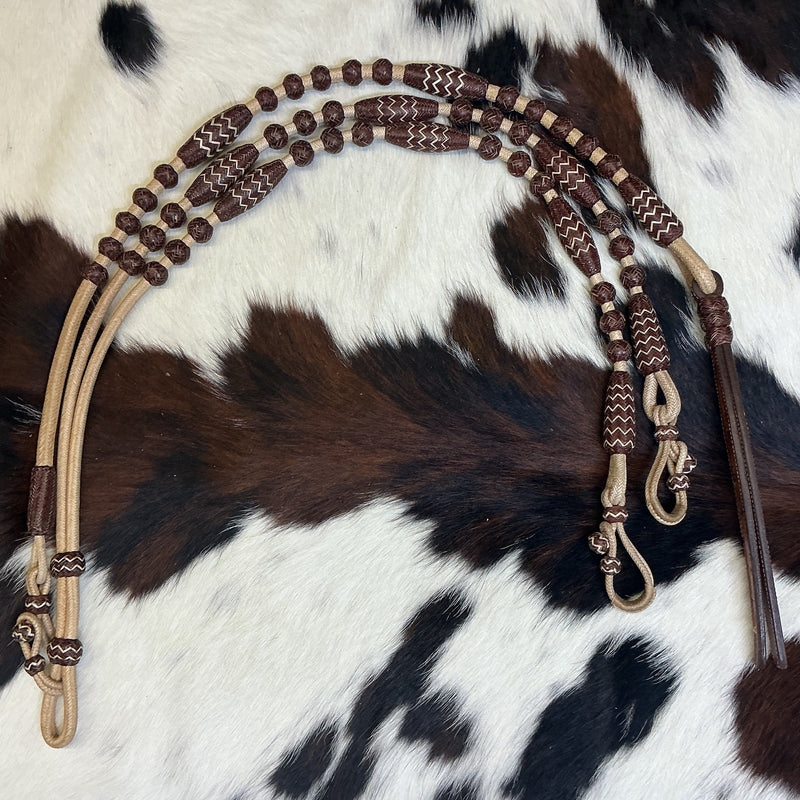 32 Plait Oklahoma Colored Buttons w/Accents Reins & Romal