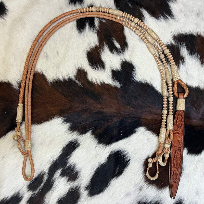 12 Plait Chestnut California Reins & Romal