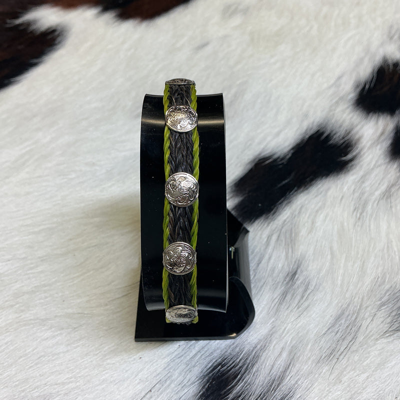 Braided Horsehair w/Conchos Bracelet