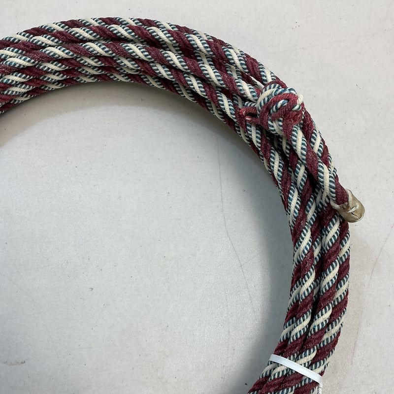 5/16" 60' Waxed Cotton - Red, Blue & White