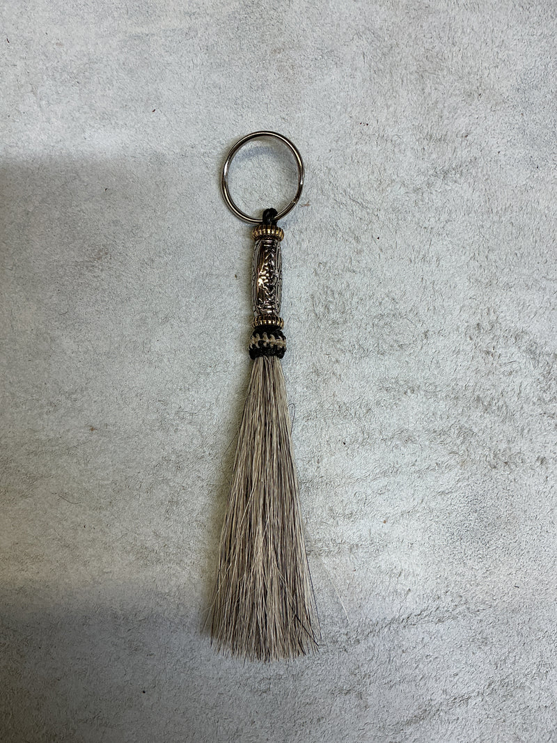 Horse Hair Tassel w/Beads Keychain