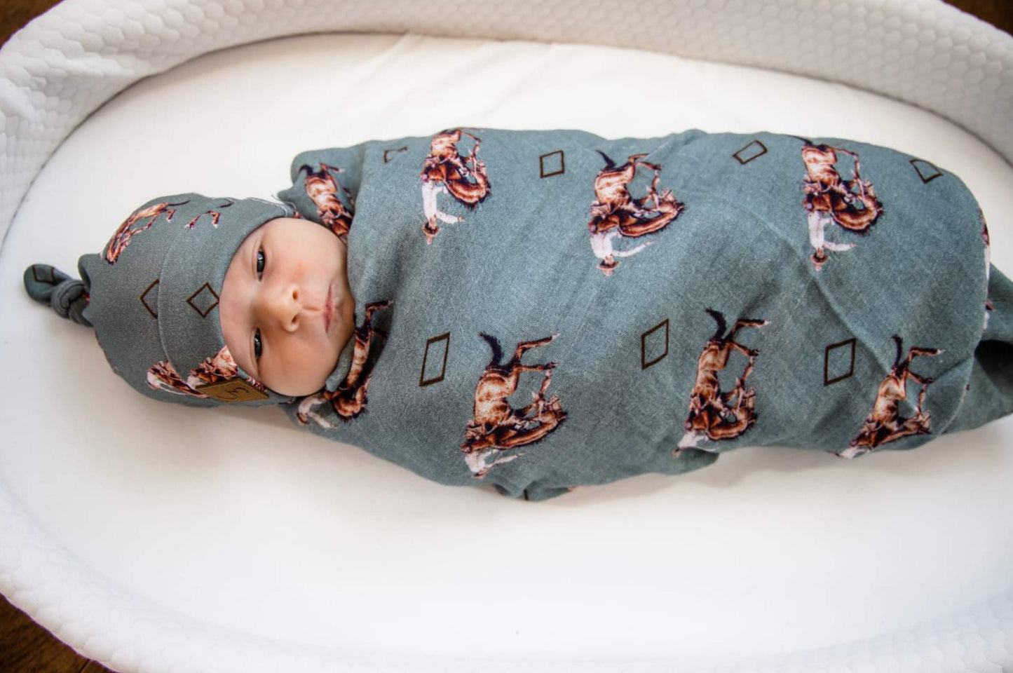 Teal Bronc Swaddle