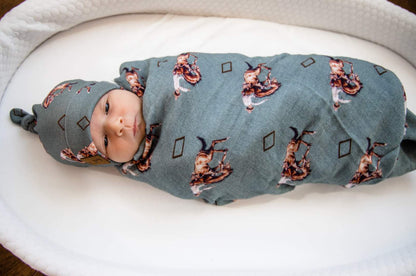 Teal Bronc Swaddle