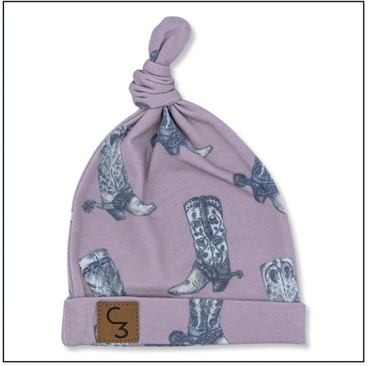 Dusty Rose Boots Baby Newborn Hat