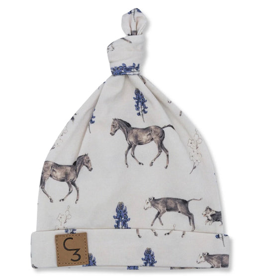 Spring On the Ranch Newborn Hat