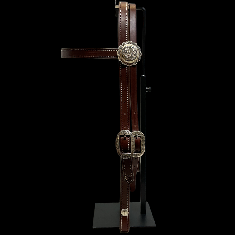 3/4" B/B Great Basin Browband w/Sterling Buckle & Colorado Conchos