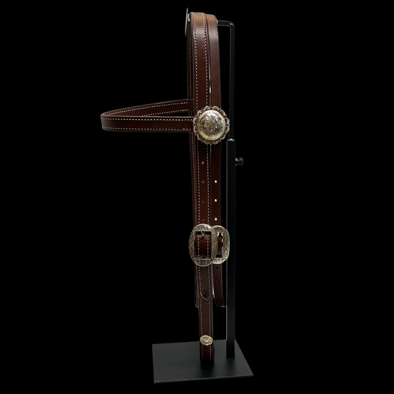 3/4" B/B Great Basin Browband w/Sterling Buckle & El Paso Conchos
