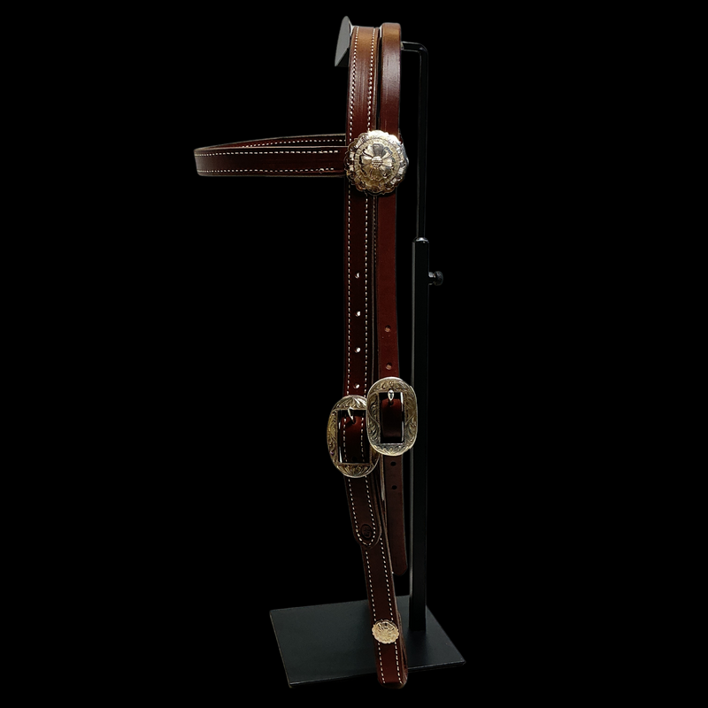 3/4" B/B Great Basin Browband w/Sterling Buckle & Tahoe Conchos