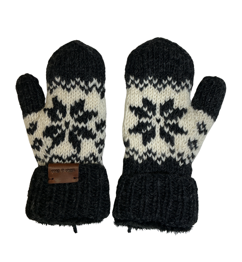 Mittens Grey Snowflake