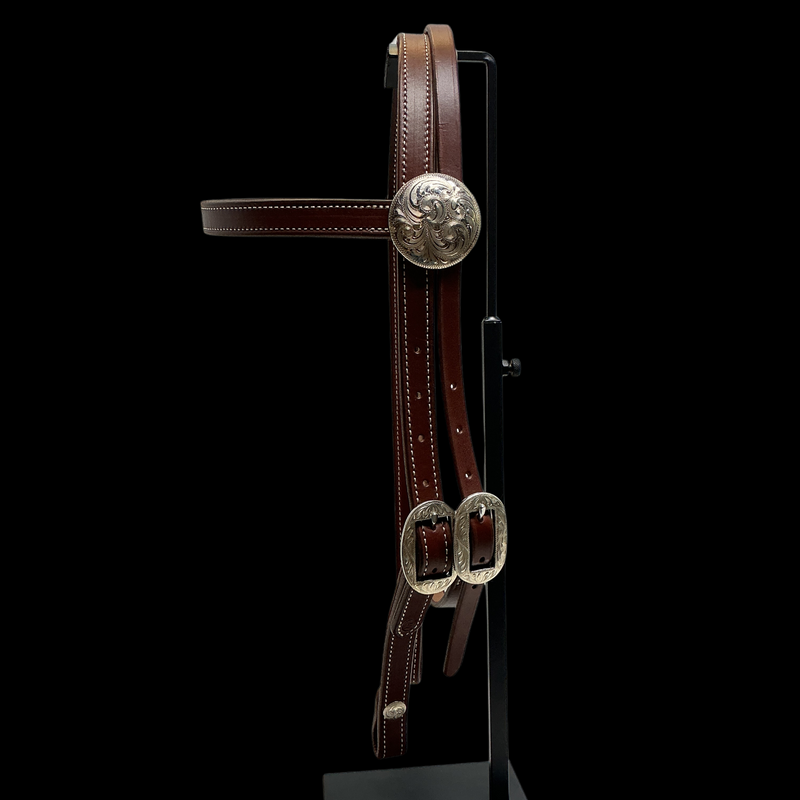 3/4" B/B Great Basin Browband w/Sterling Buckle & Oakdale Conchos