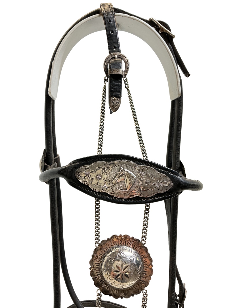Vintage Visalia Saddlery Sterling Silver Headstall w/Bit