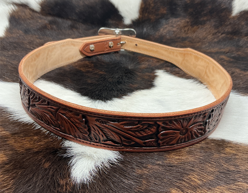 Heritage Ranch Floral Belt w/Tapered 1" Ends