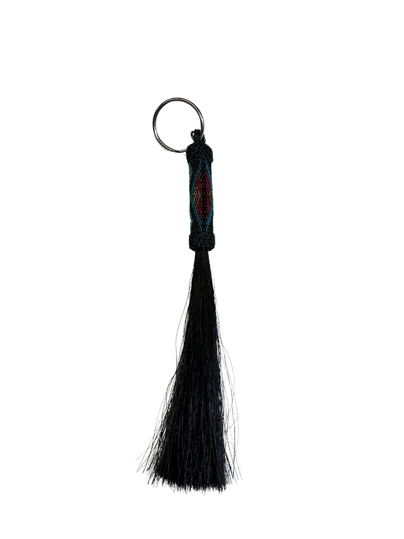 Hitched Horsehair Tube w/Tassel Keychain