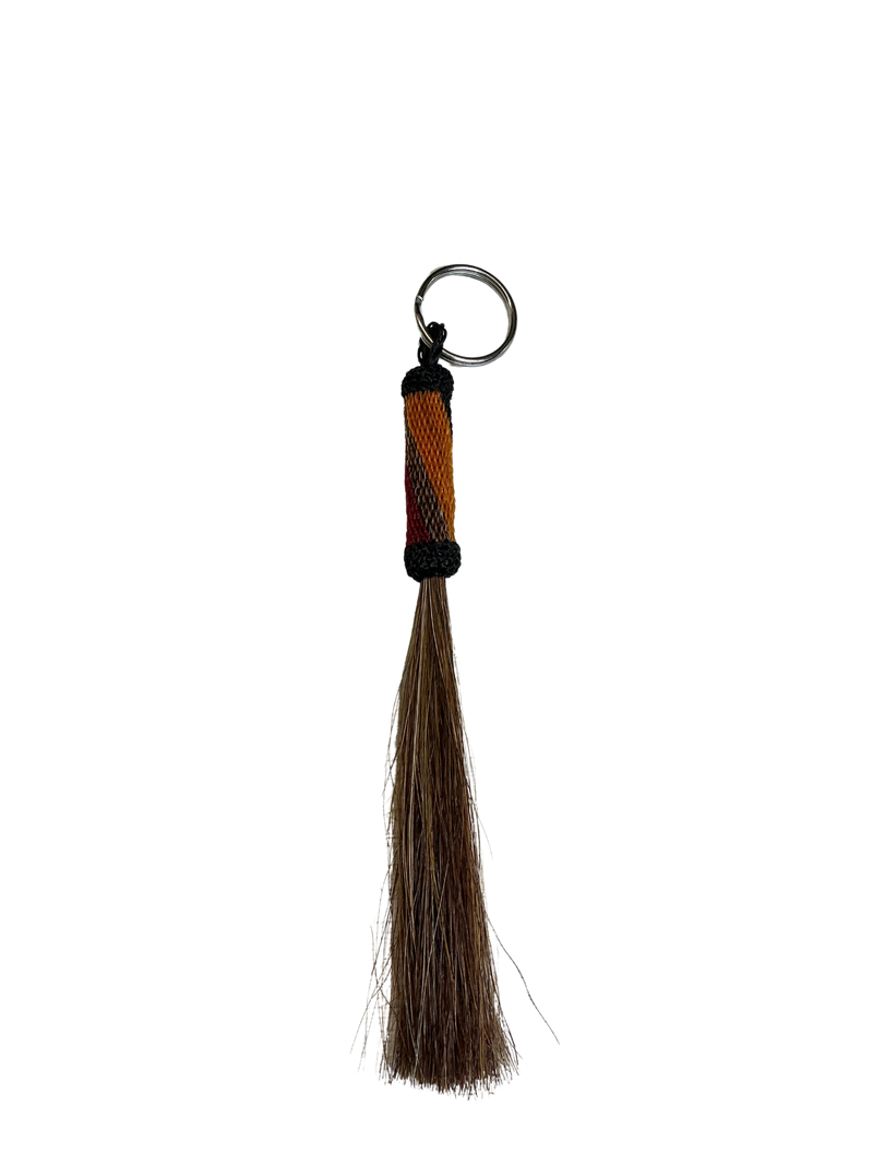 Hitched Horsehair Tube w/Tassel Keychain