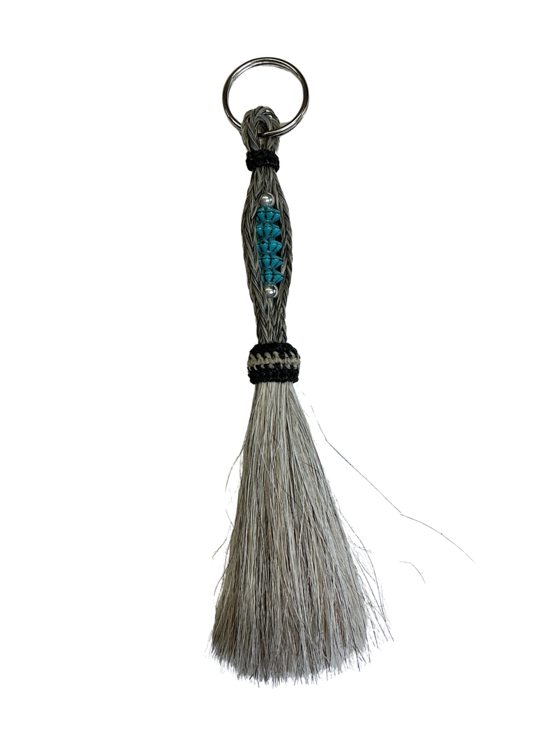 Horsehair Tassel w/Bead Center Keychain