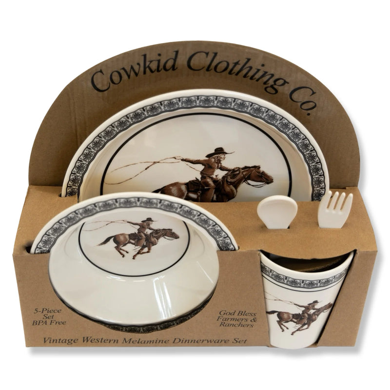 Cowgirl 5 Piece Dish Set