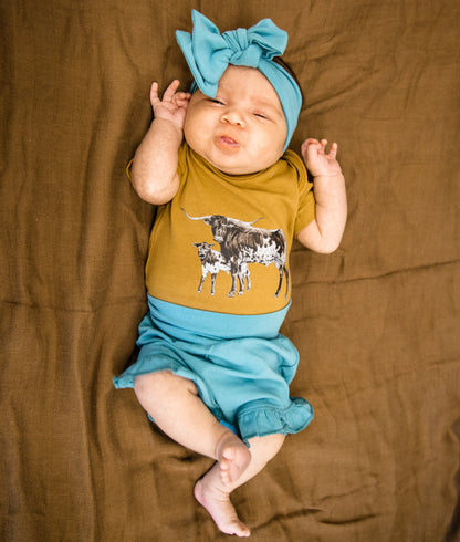 Turquoise Bloomer/Headband Set