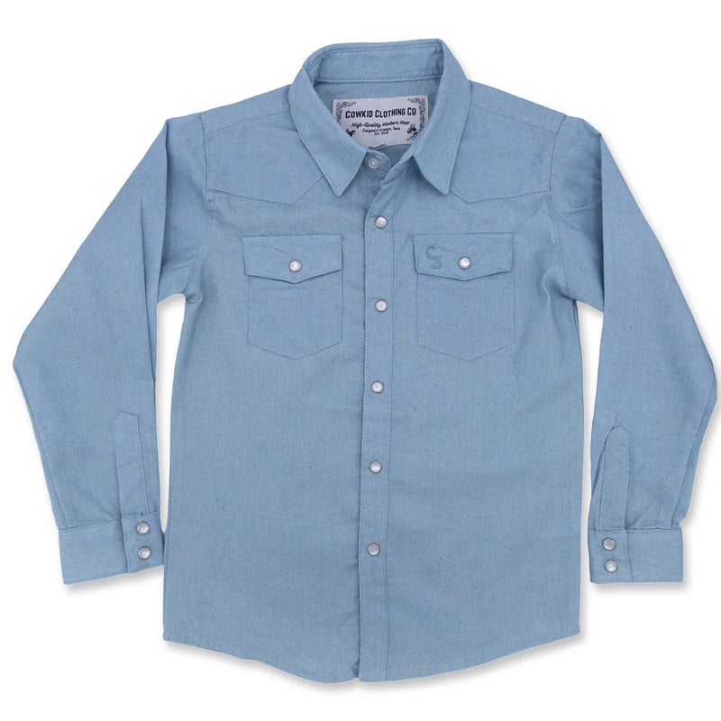 Light Denim Long Sleeve Pearl Snap/Onesie
