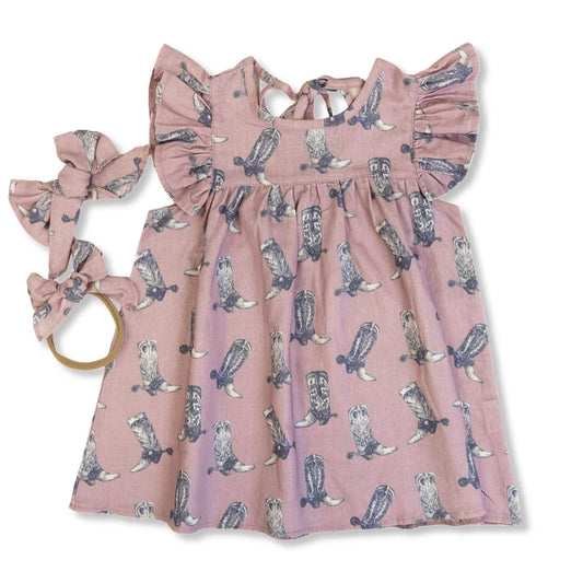 Dusty Rose Boots Dress