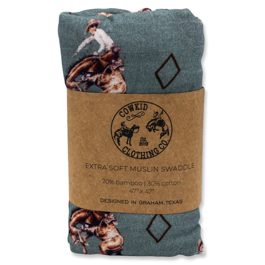 Teal Bronc Swaddle