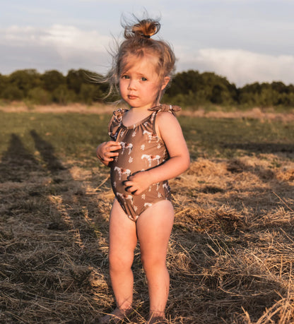 Almond Ranch Horse Swimsuit