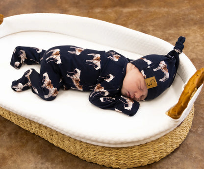 Navy Ranch Horse Newborn Hat