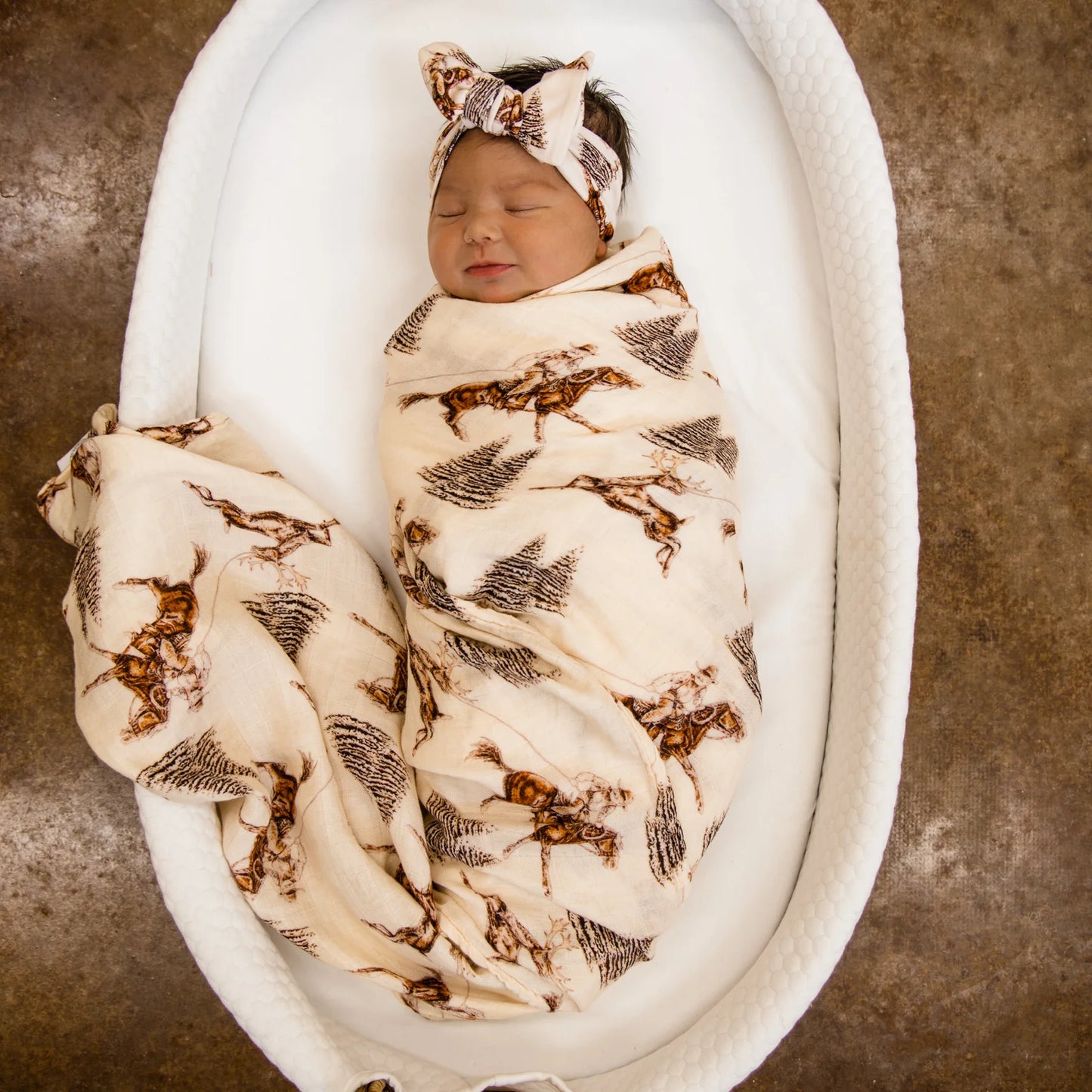 Cowboy Christmas Bamboo Muslin Swaddle