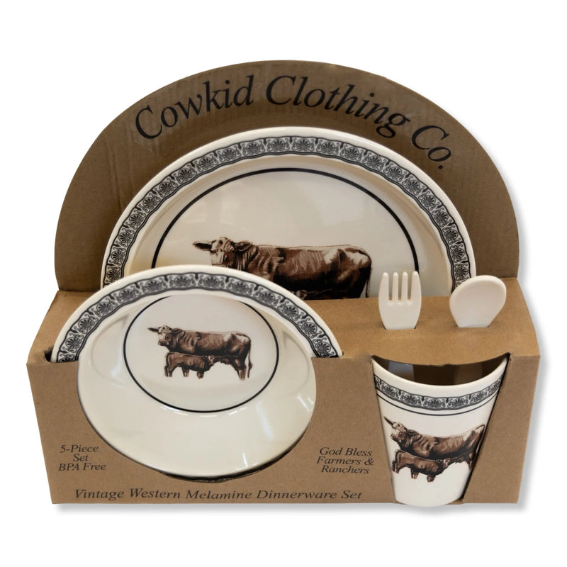 Cow Calf Pair-5 Piece Dish Set