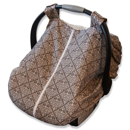 Diamond Floral Muslin Car Seat Cover