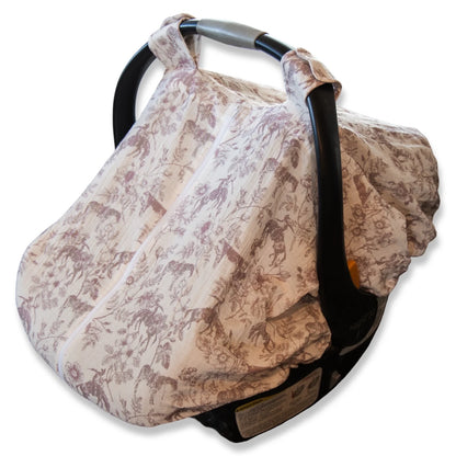 Western Daydream Rose Muslin Car Seat Cover