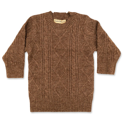 Cable Knit Sweater Dress in Rust