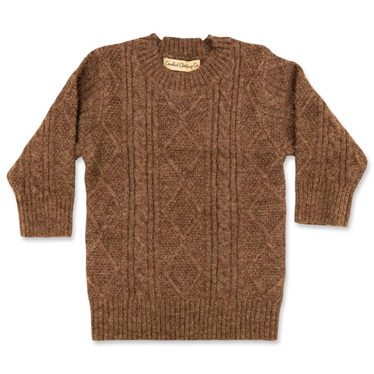 Cable Knit Sweater Dress in Rust