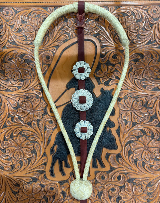 12 Plait 1/4" Center Hung Bosalita w/Silver Concho Hanger