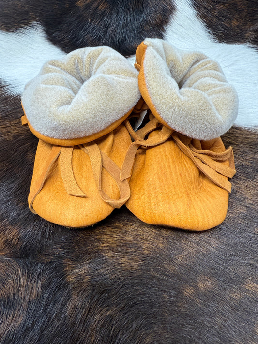 Baby Moccasin- Deerskin w/Vellux Lining