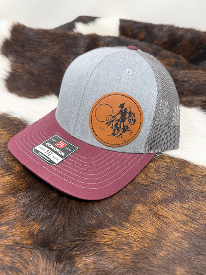Leather Patch Buckaroo Cap