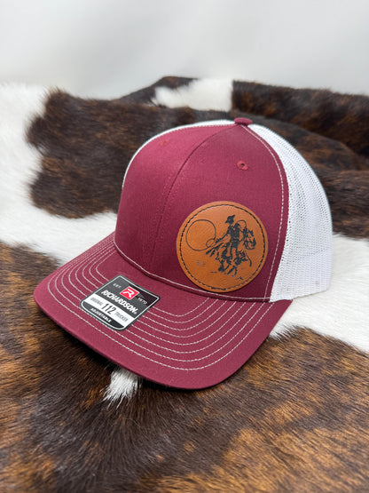 Leather Patch Buckaroo Cap