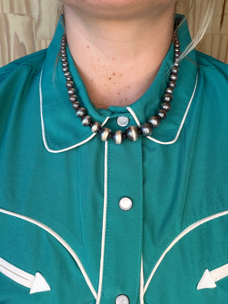 Graduated Sterling Pearl Necklace 4mm-14mm