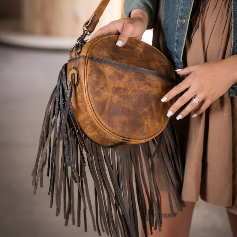 GUADALUPE Cowhide Sage Crossbody