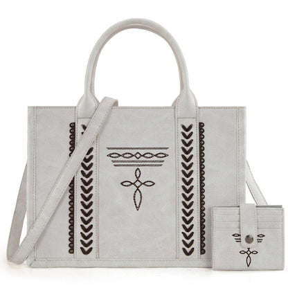 Montana West Whipstitch Concealed Carry Tote With Matching Bi-Fold Wallet