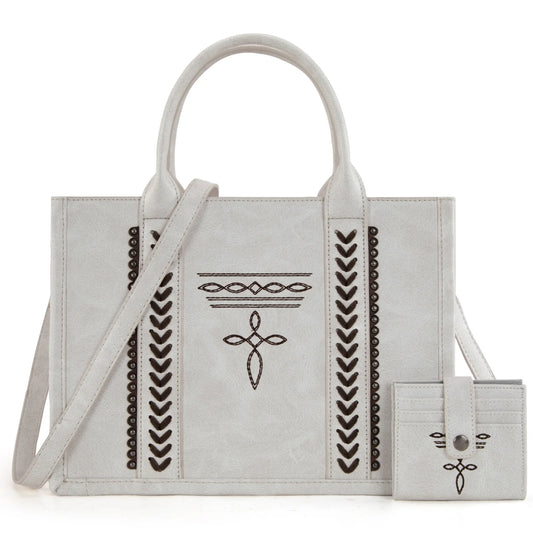 Montana West Whipstitch Concealed Carry Tote With Matching Bi-Fold Wallet