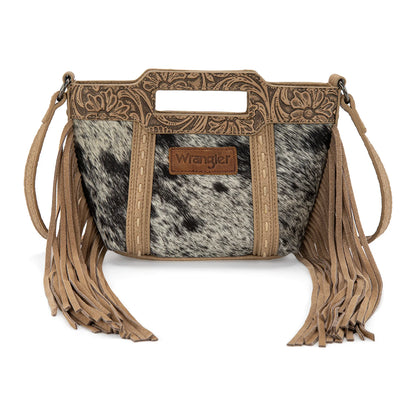 Wrangler Genuine Cowhide Top Handle Fringe Crossbody
