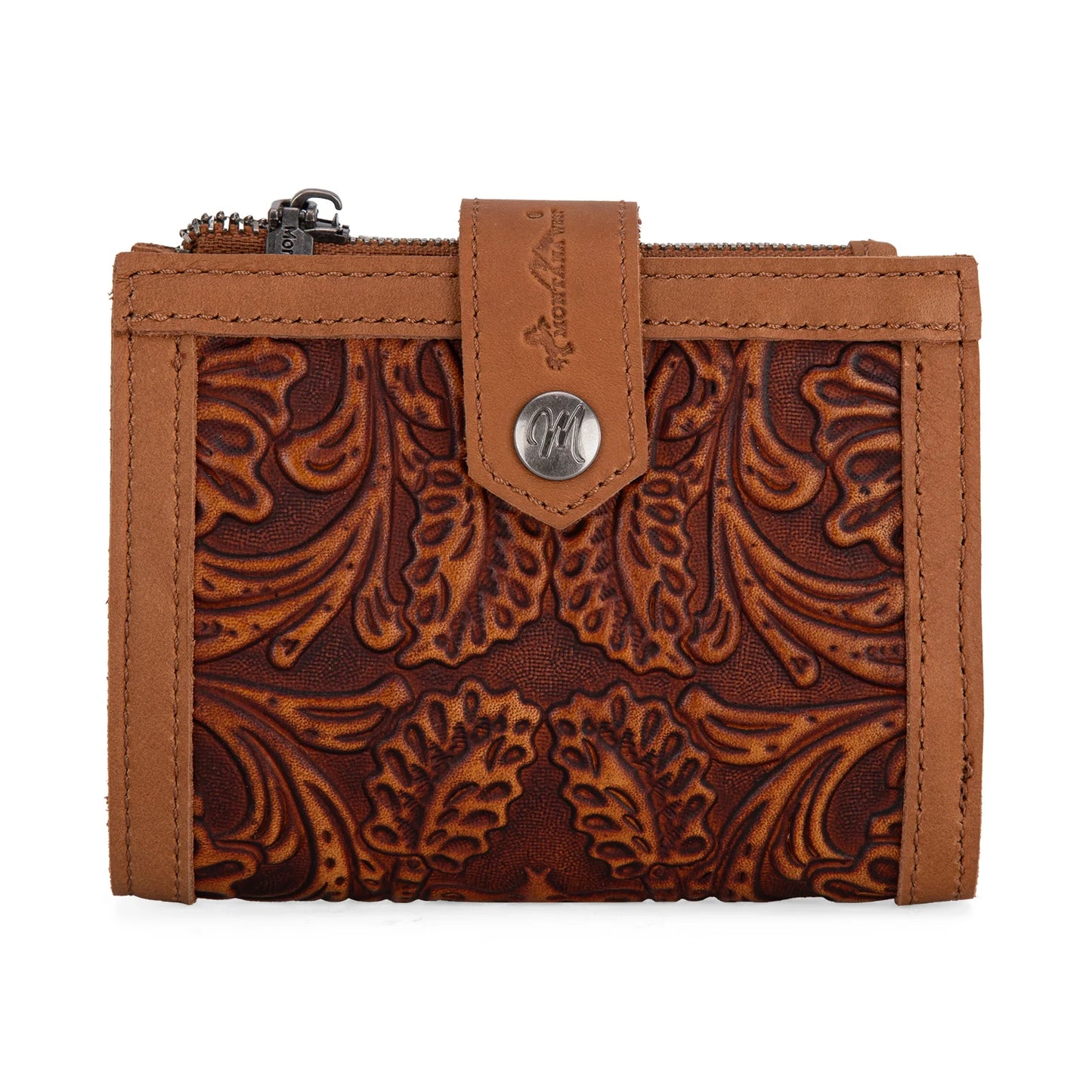 Montana West Genuine Leather Tooled BI-Fold RFID Wallet