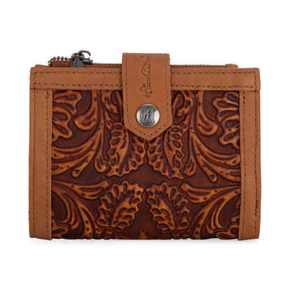 Montana West Genuine Leather Tooled BI-Fold RFID Wallet