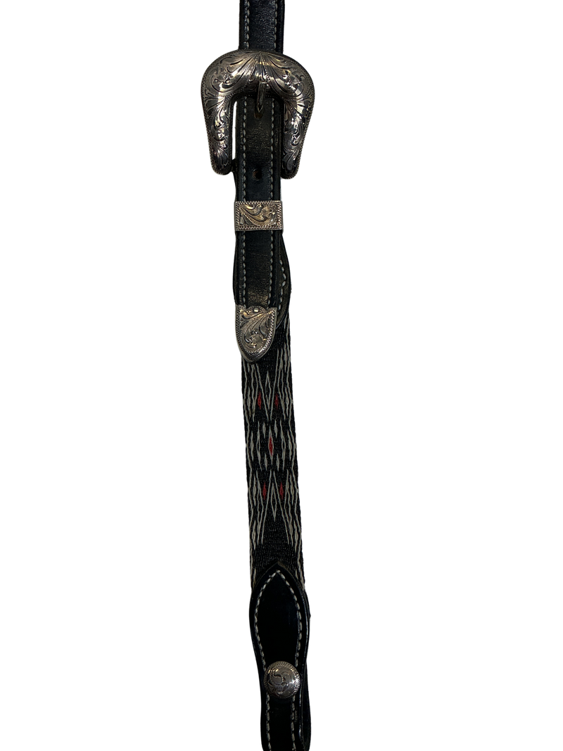 Silver Mounted Hitched Browband Headstall