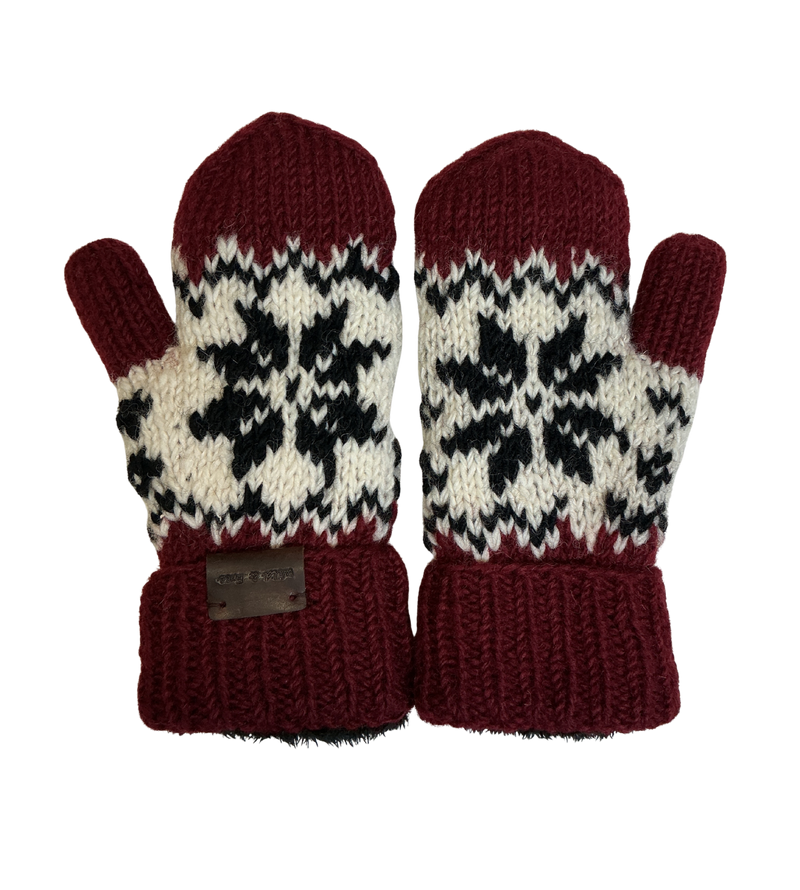 Mittens Red Snowflake
