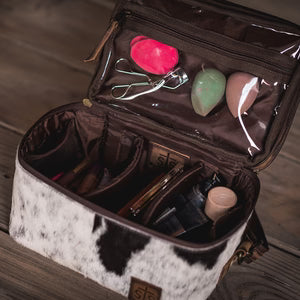 COWHIDE GLAMOUR MAKEUP ORGANIZER