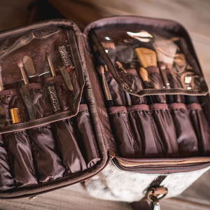 COWHIDE GLAMOUR MAKEUP ORGANIZER