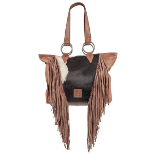 INDIE COWHIDE TOTE BROWN