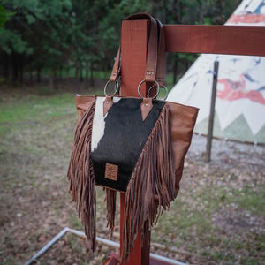 INDIE COWHIDE TOTE BROWN
